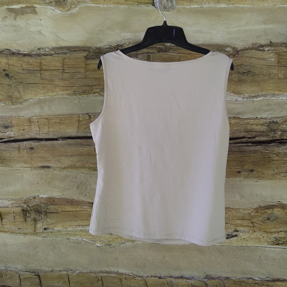 New York & Co. Golden Tan Cowl Neck Tank Top Size Large - Picture 3 of 4